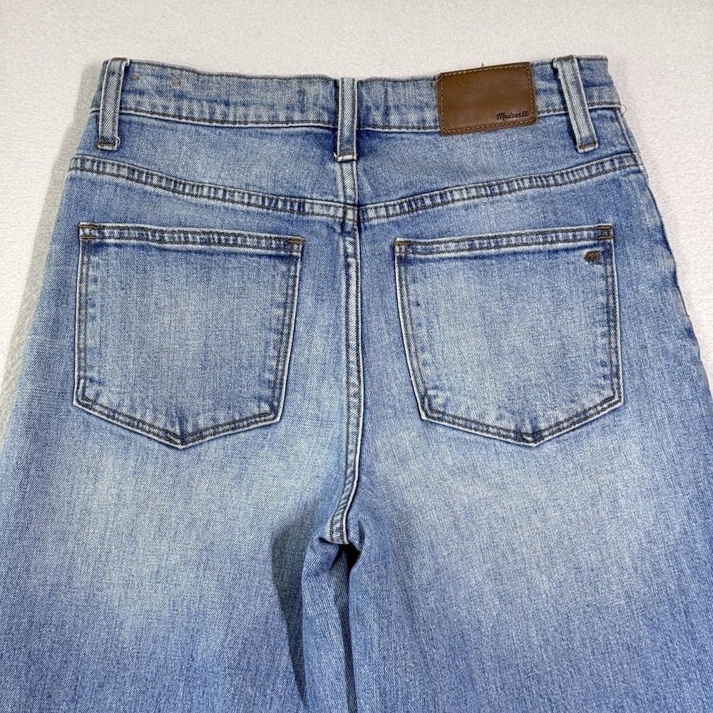 Madewell Jeans Womens 26 Wide Leg Crop Exposed Button Fly Raw Hem Stretch Denim - Picture 8 of 13
